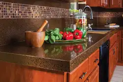 Countertop ва пешдоман барои ошхона ранги комбинатсияи акс
