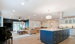 Photo of single-level stretch ceilings for the kitchen