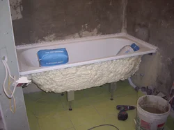 Installation Of A Bathtub In The Bathroom Photo