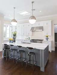 Gray Kitchen Design With Island
