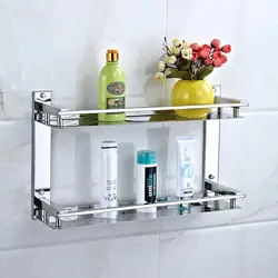 Glass shelves bath photo