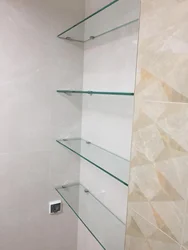 Полки стеклянные ванна фото