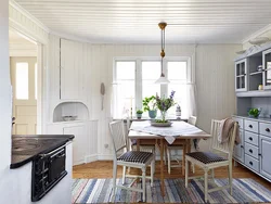Painted Lining In The Kitchen Interior