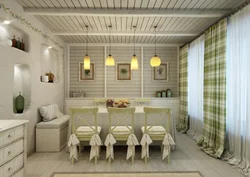 Painted lining in the kitchen interior
