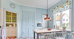 Painted lining in the kitchen interior