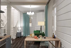Painted lining in the kitchen interior