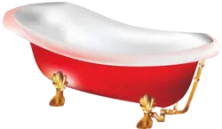 Фота ваннай на белым фоне