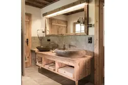 Wooden Bathtub In The Interior