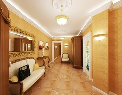 Golden hallway interior