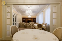 Stucco molding in the kitchen interior photo