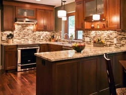 Kitchen design wood wallpaper