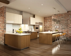 Kitchen design wood wallpaper