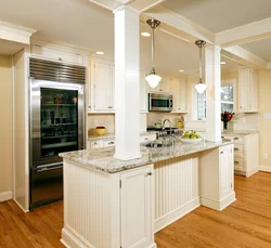 Corner kitchens with columns photo