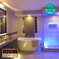 LED photo strip in the bathroom