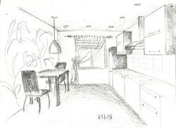 Drawn Kitchen Interior