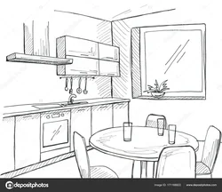 Kitchen interior print