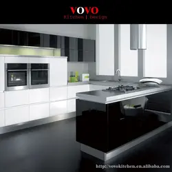 Glossy black kitchen design