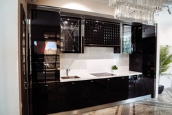 Glossy black kitchen design