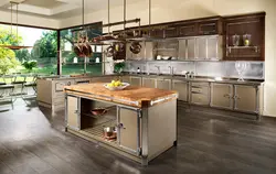 Kitchens with metal facades photos