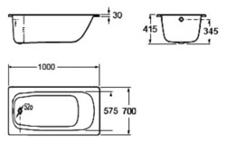 Steel bathtub dimensions photo