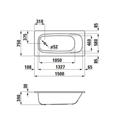 Steel Bathtub Dimensions Photo