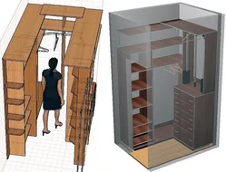 DIY dressing room photo layout with dimensions